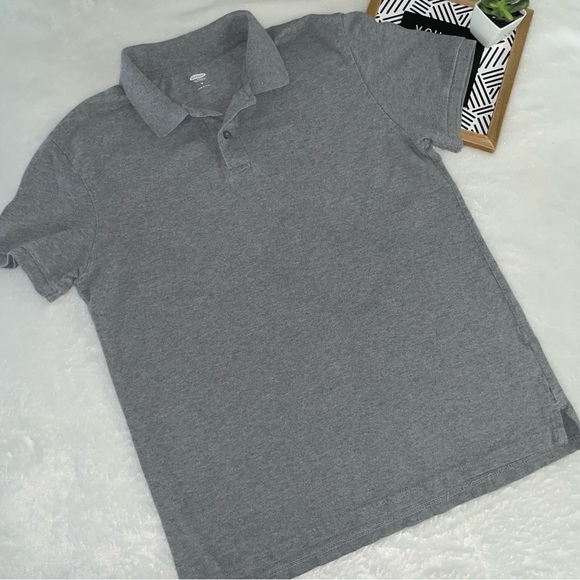 Old navy polo men’s shirt gray size medium short sleeve collar button casual * - Picture 3 of 9